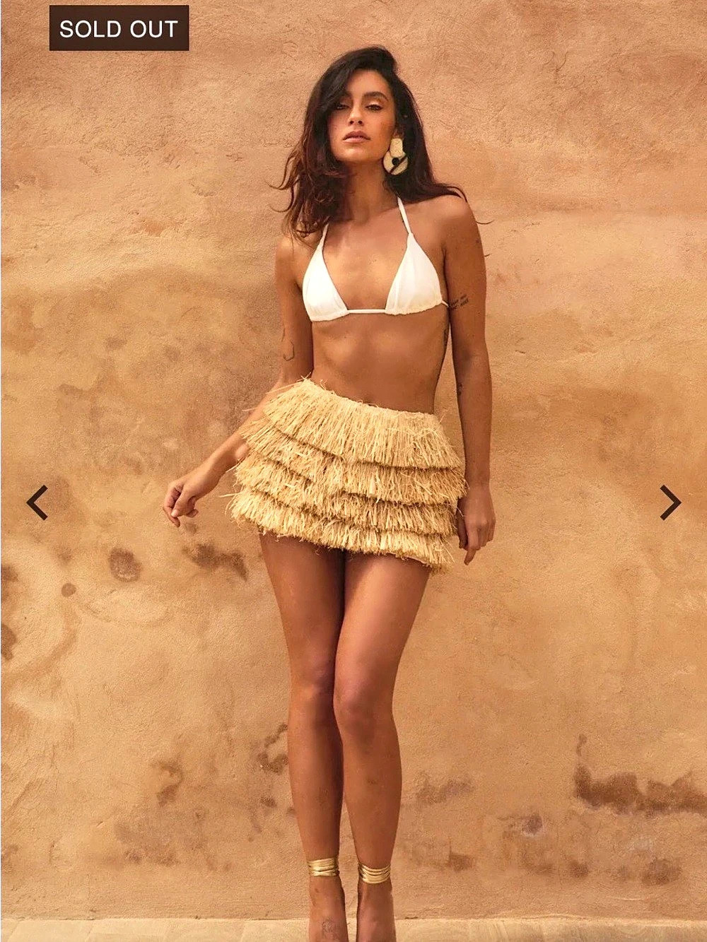 Selea Rafia Mini Skirt New size small